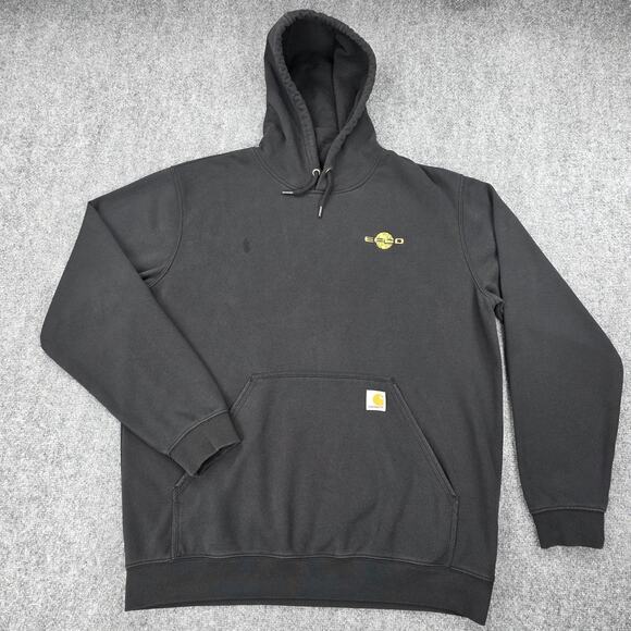 Carhartt Other - Carhartt Hoodie Mens Large Black Loose Fit EFCO Logo Fleece Pullover Workwear